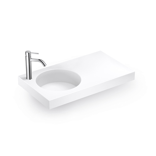 Lavabo de pared redondo con estilo minimalista
